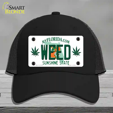 Weed Florida Novelty License Plate Hat Mesh / Black