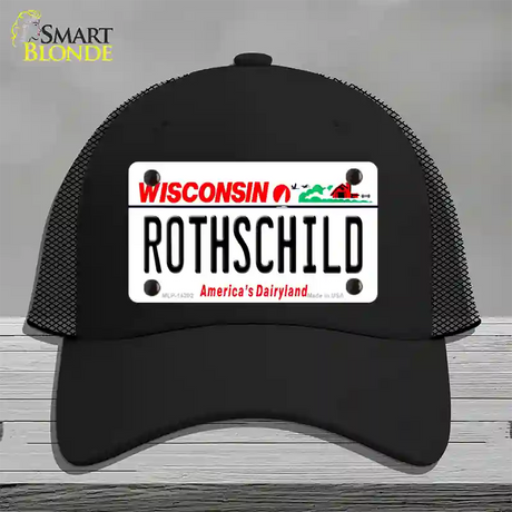 Rothschild Wisconsin Novelty License Plate Hat Mesh / Black