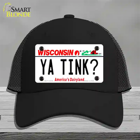 Ya Tink Wisconsin Novelty License Plate Hat Mesh / Black