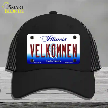 Velkommen Illinois Novelty License Plate Hat Mesh / Black