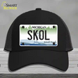 Skol Michigan Novelty License Plate Hat Mesh / Black