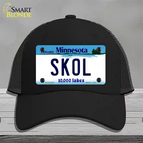 Skol Minnesota Novelty License Plate Hat Mesh / Black