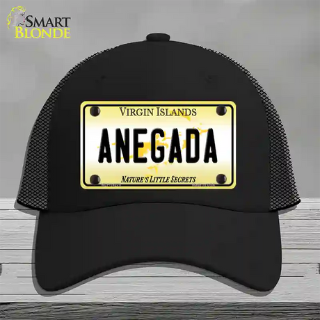 Virgin Islands Anegada Novelty License Plate Hat Mesh / Black