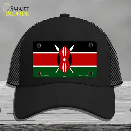 Kenya Flag Novelty License Plate Hat Mesh / Black