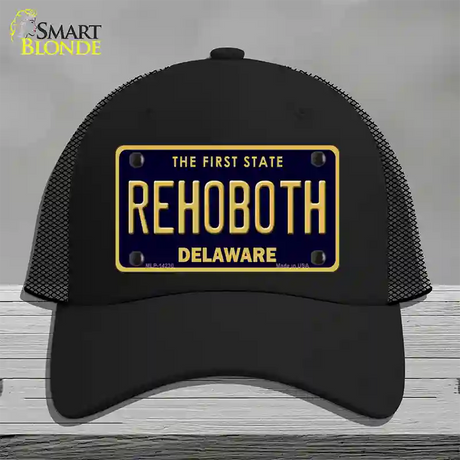 Rehoboth Delaware Novelty License Plate Hat Mesh / Black