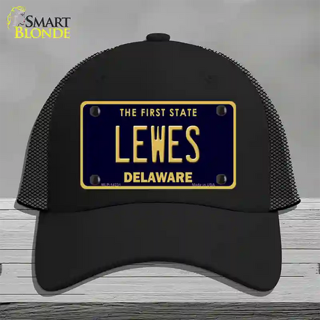 Lewes Delaware Novelty License Plate Hat Mesh / Black