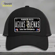 Aguas Buenas Puerto Rico Black Novelty License Plate Hat Mesh / Black