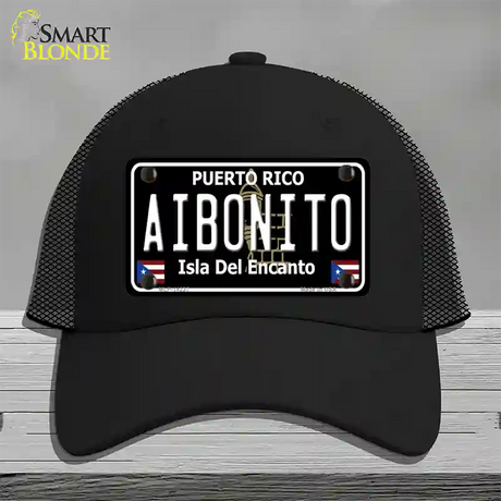 Aibonito Puerto Rico Black Novelty License Plate Hat Mesh / Black