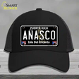 Anasco Puerto Rico Black Novelty License Plate Hat Mesh / Black