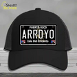 Arroyo Puerto Rico Black Novelty License Plate Hat Mesh / Black