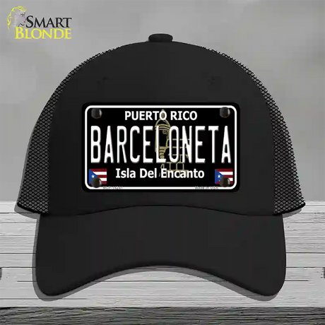 Barceloneta Puerto Rico Black Novelty License Plate Hat Mesh / Black