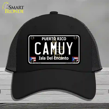 Camuy Puerto Rico Black Novelty License Plate Hat Mesh / Black