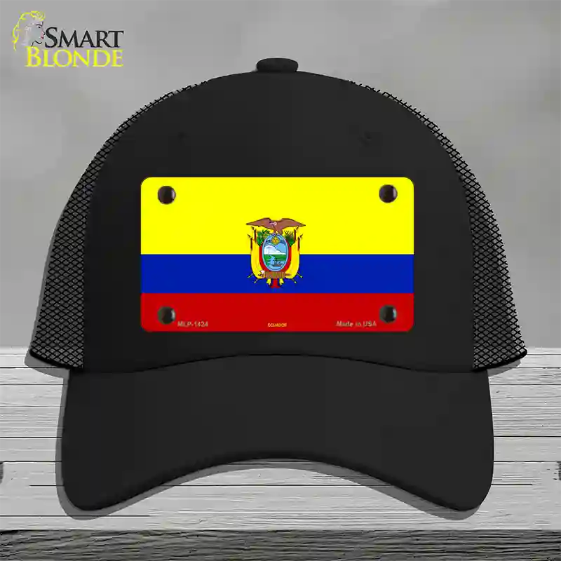 Ecuador Flag Novelty License Plate Hat Mesh / Black