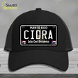 Cidra Puerto Rico Black Novelty License Plate Hat Mesh / Black