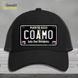 Coamo Puerto Rico Black Novelty License Plate Hat Mesh / Black