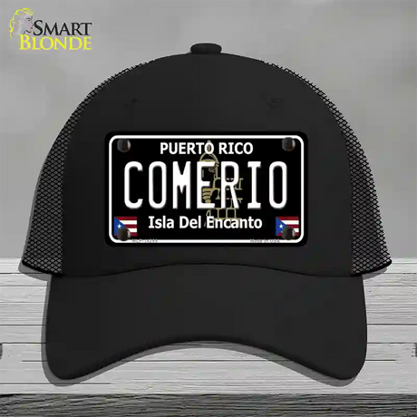 Comerio Puerto Rico Black Novelty License Plate Hat Mesh / Black