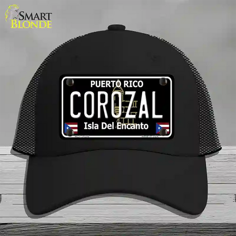 Corozal Puerto Rico Black Novelty License Plate Hat Mesh / Black