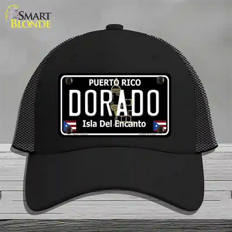 Dorado Puerto Rico Black Novelty License Plate Hat Mesh / Black