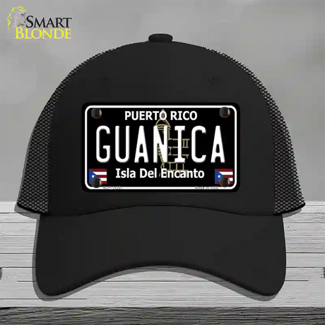 Guanica Puerto Rico Black Novelty License Plate Hat Mesh / Black