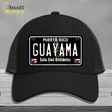 Guayama Puerto Rico Black Novelty License Plate Hat Mesh / Black