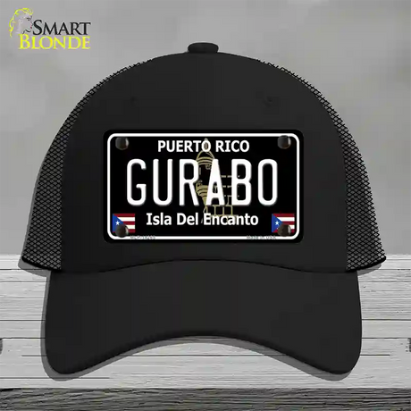 Gurabo Puerto Rico Black Novelty License Plate Hat Mesh / Black