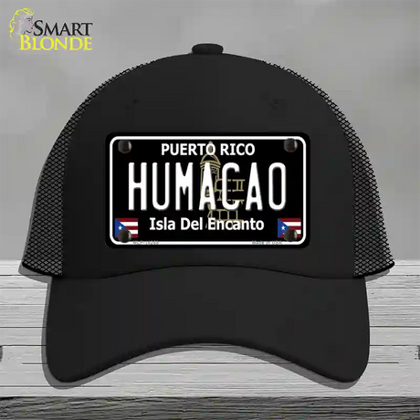 Humacao Puerto Rico Black Novelty License Plate Hat Mesh / Black