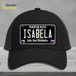 Isabela Puerto Rico Black Novelty License Plate Hat Mesh / Black