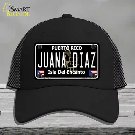 Juana Diaz Puerto Rico Black Novelty License Plate Hat Mesh / Black