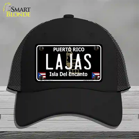 Lajas Puerto Rico Black Novelty License Plate Hat Mesh / Black