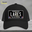 Lares Puerto Rico Black Novelty License Plate Hat Mesh / Black