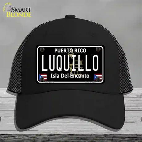 Luquillo Puerto Rico Black Novelty License Plate Hat Mesh / Black