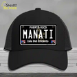 Manati Puerto Rico Black Novelty License Plate Hat Mesh / Black