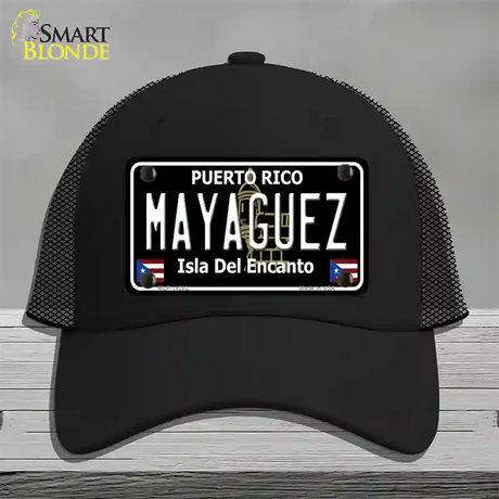 Mayaguez Puerto Rico Black Novelty License Plate Hat Mesh / Black