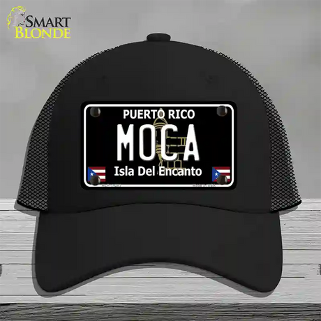 Moca Puerto Rico Black Novelty License Plate Hat Mesh / Black