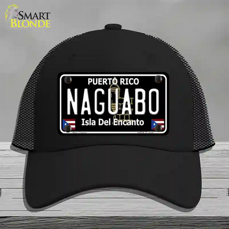 Naguabo Puerto Rico Black Novelty License Plate Hat Mesh / Black