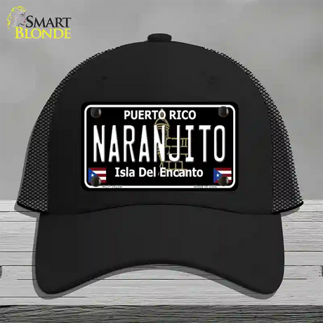 Naranjito Puerto Rico Black Novelty License Plate Hat Mesh / Black