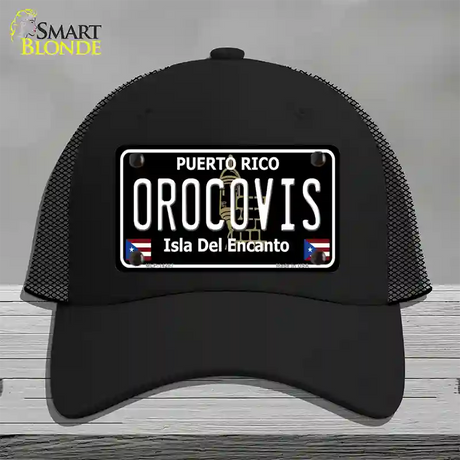 Orocovis Puerto Rico Black Novelty License Plate Hat Mesh / Black