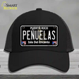 Penuelas Puerto Rico Black Novelty License Plate Hat Mesh / Black