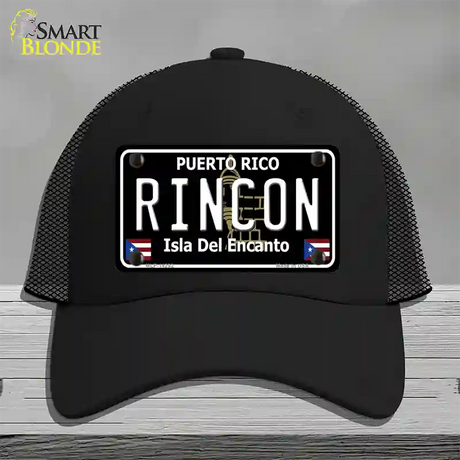 Rincon Puerto Rico Black Novelty License Plate Hat Mesh / Black