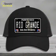 Rio Grande Puerto Rico Black Novelty License Plate Hat Mesh / Black