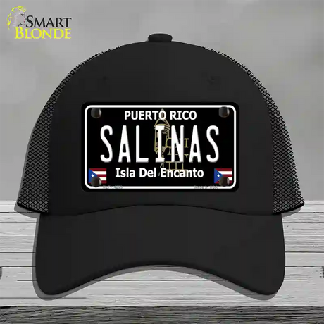 Salinas Puerto Rico Black Novelty License Plate Hat Mesh / Black