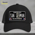 San German Puerto Rico Black Novelty License Plate Hat Mesh / Black