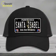 Santa Isabel Puerto Rico Black Novelty License Plate Hat Mesh / Black