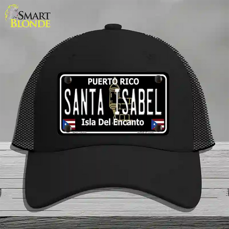 Santa Isabel Puerto Rico Black Novelty License Plate Hat Mesh / Black