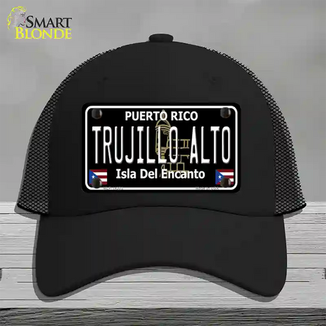 Trujillo Alto Puerto Rico Black Novelty License Plate Hat Mesh / Black