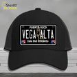 Vega Alta Puerto Rico Black Novelty License Plate Hat Mesh / Black