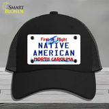 North Carolina Native American Novelty License Plate Hat Mesh / Black