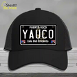 Yauco Puerto Rico Black Novelty License Plate Hat Mesh / Black