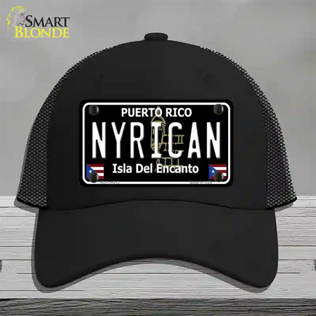 Nyrican Puerto Rico Black Novelty License Plate Hat Mesh / Black