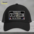 Cristorican Puerto Rico Black Novelty License Plate Hat Mesh / Black